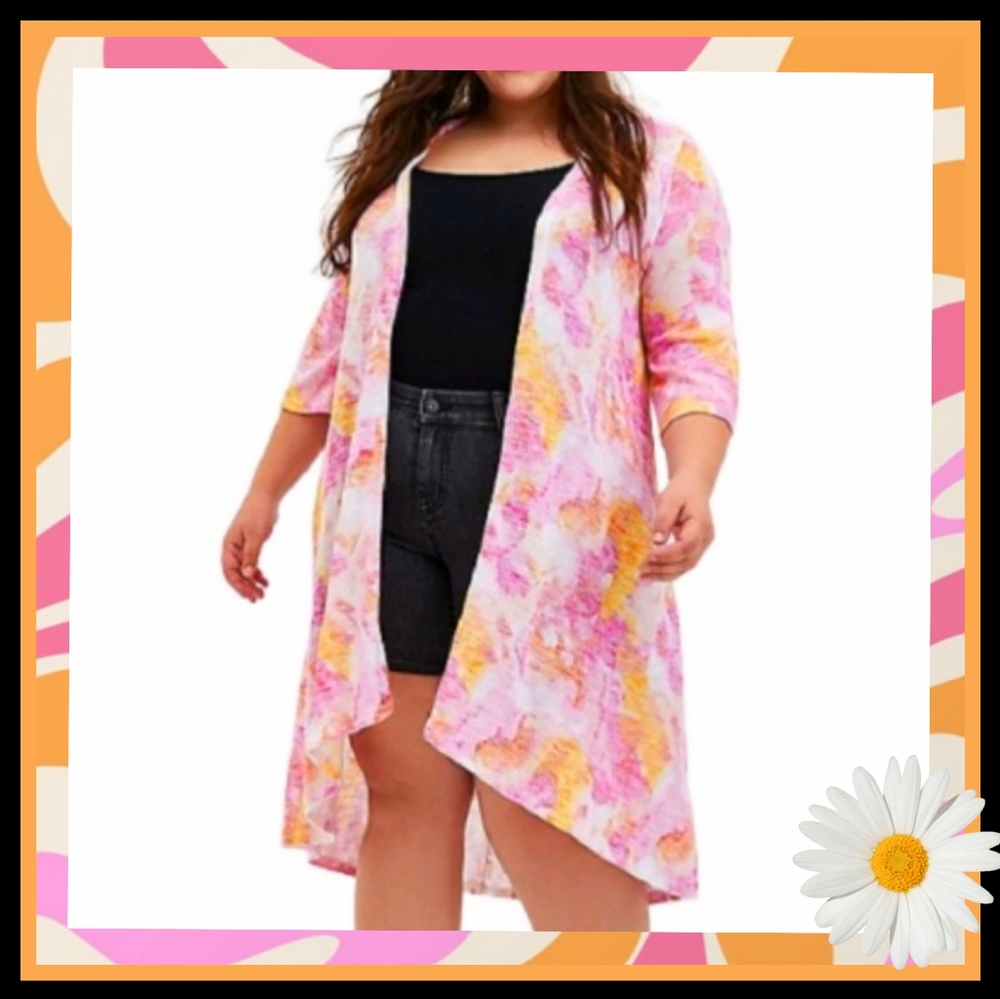 TORRID ☆ WATERCOLOR HACHI KNIT KIMONO WRAP ☆ NWT